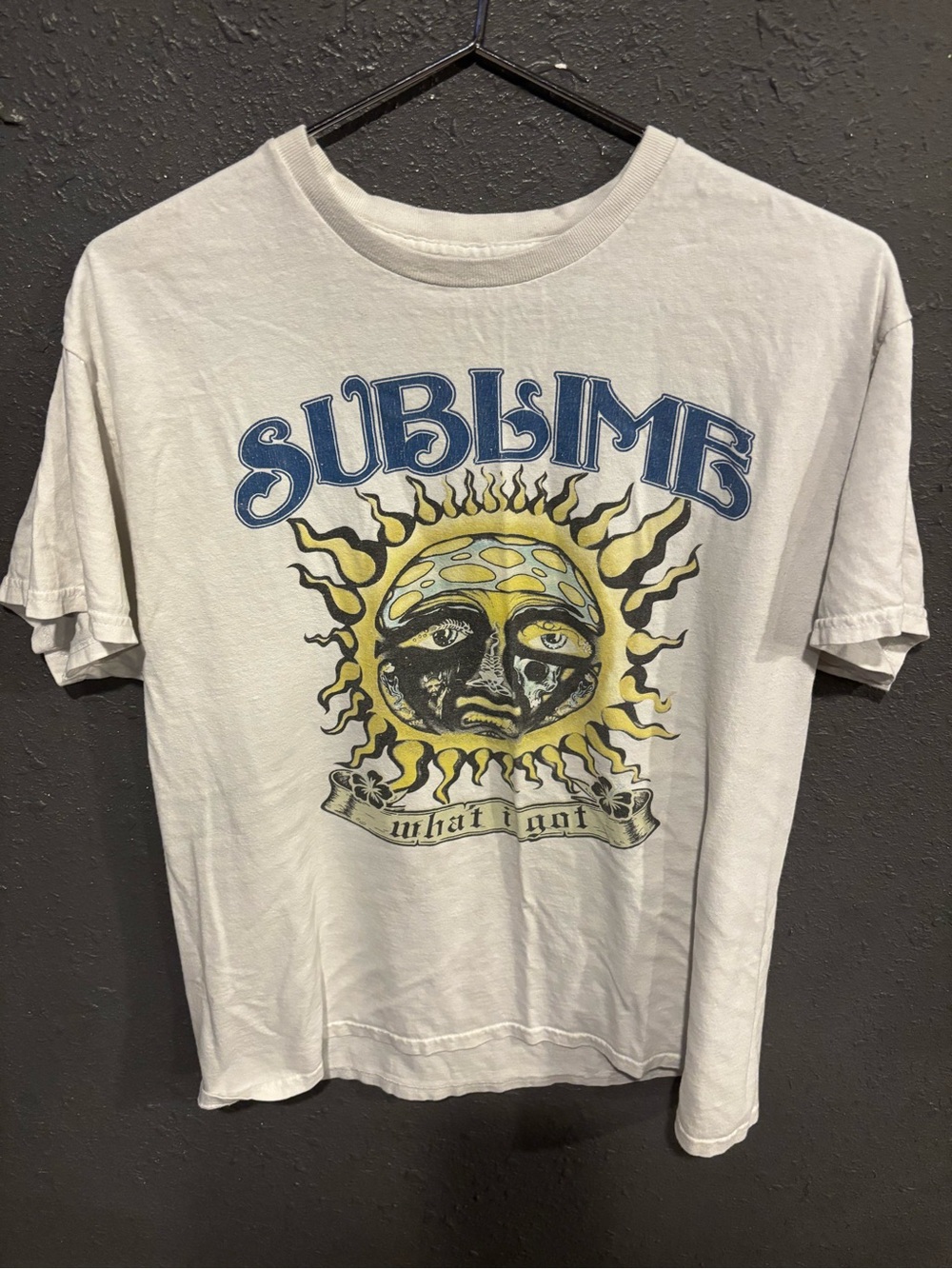 Sublime Graphic Band Tee - White with Yellow Sun Print